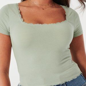 Mint Green Hollister crop top Baby Tee size M